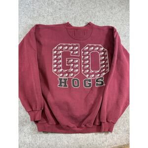 VTG 90s Arkansas Razorbacks NCAA Sweatshirt Mens XL Maroon Crewneck Sportswear